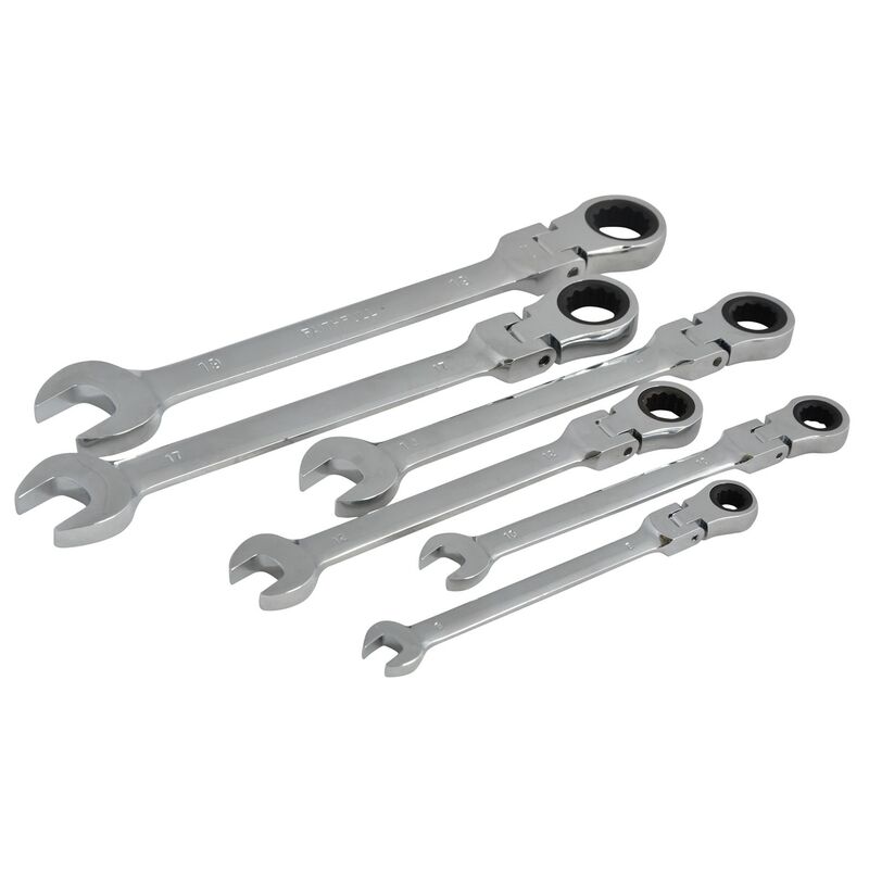 Faithfull FAISPARAT6S Flexi Head Combination Ratchet Spanners 6 pc XMS21RSPAN6