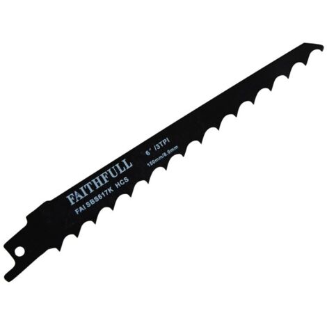 Faithfull S617K Sabre Saw Blade Wood 150mm 3 TPI (Pack of 5) FAISBS617K