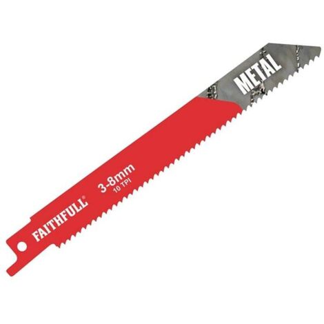 Faithfull Sabre Saw Blade for Metal, 150mm Length, 10 TPI, Pack of 5