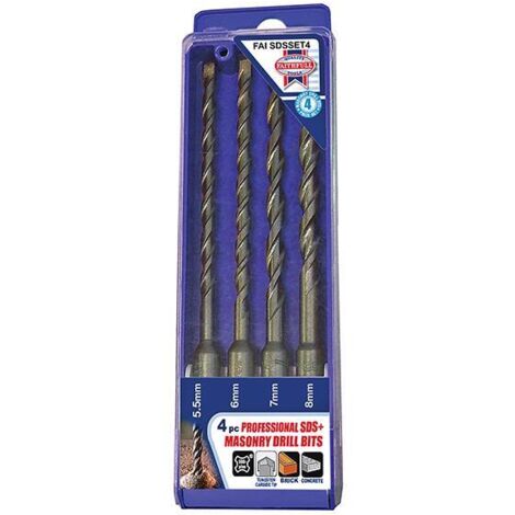 Faithfull SDS Plus Drill Bit Set, 4 Piece FAISDSSET4