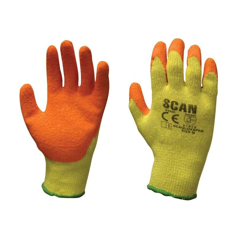 Knitshell Latex Palm Gloves - l (Size 9) (Pack 12) SCAGLOKSPK12 - Scan
