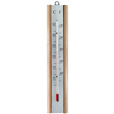 Faithfull Thermometer Wall Beech Silver 200Mm