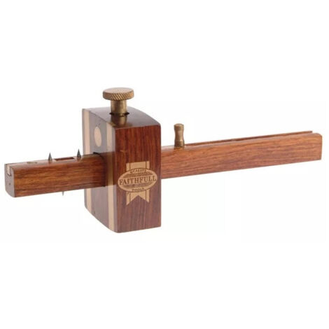 Faithfull – Trusquin d'ébéniste double pointe 140mm – Vis en laiton réglable – Pour traçage tenon et mortaise – Précision optimale