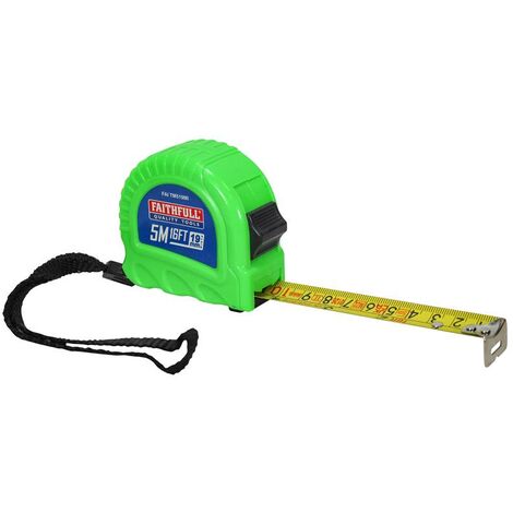 Faithfull Twin Lock Tape Measure 5m/16ft (Width 19mm) FAITM519MI