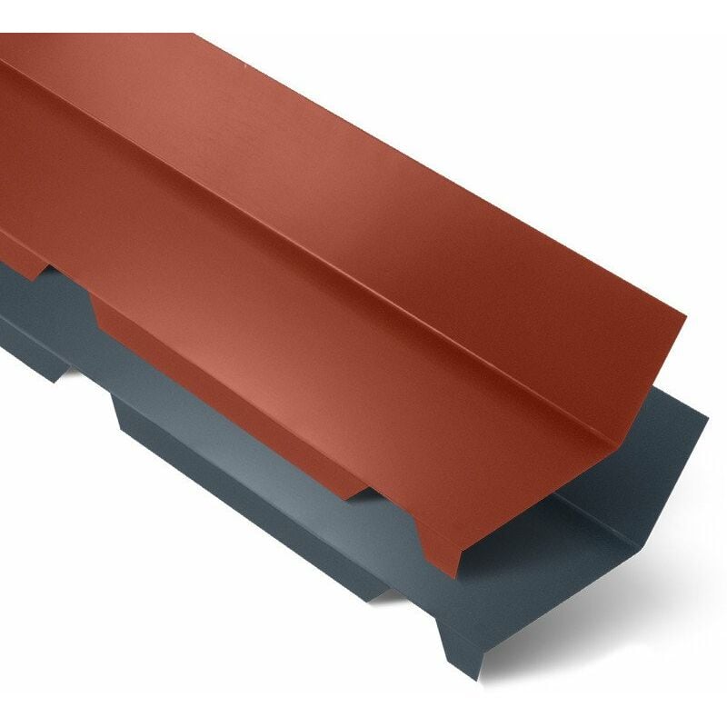 Faîtière Crantée Contre Mur 2100 mm elda® Coloris: Rouge Tuile ral 8012