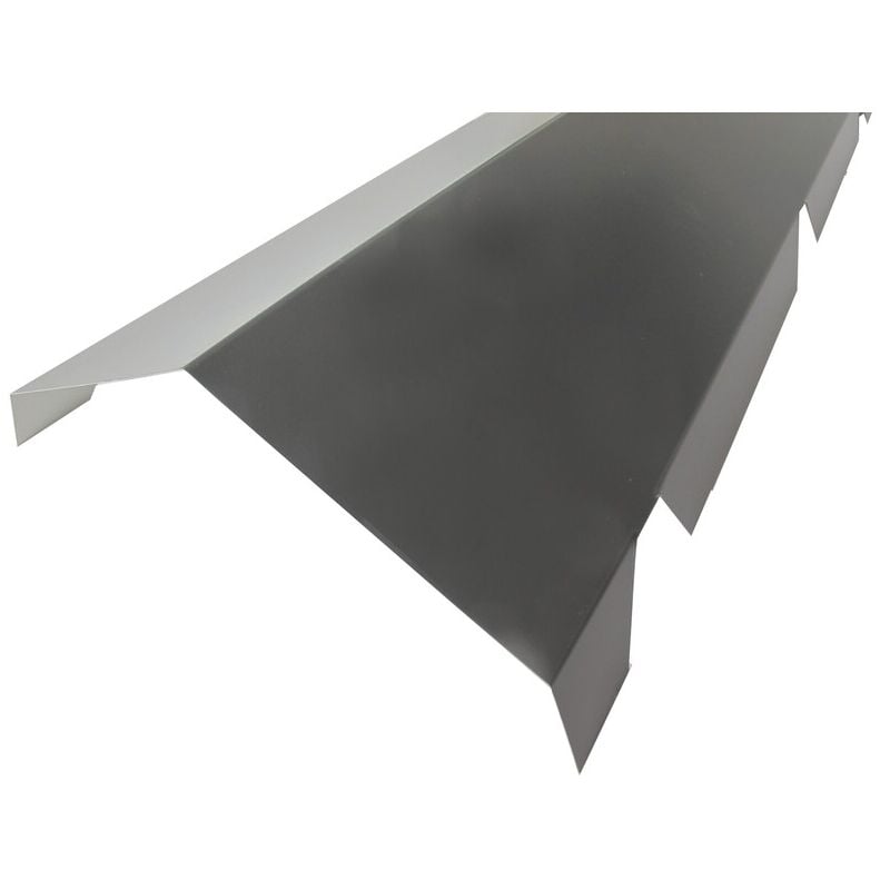 Faitière crantée double pour bac acier 1045 - l 2100mm - Coloris - Gris anthracite ral 7016, Hauteur - 260 mm, Largeur - 450 mm, Longueur - 2100mm