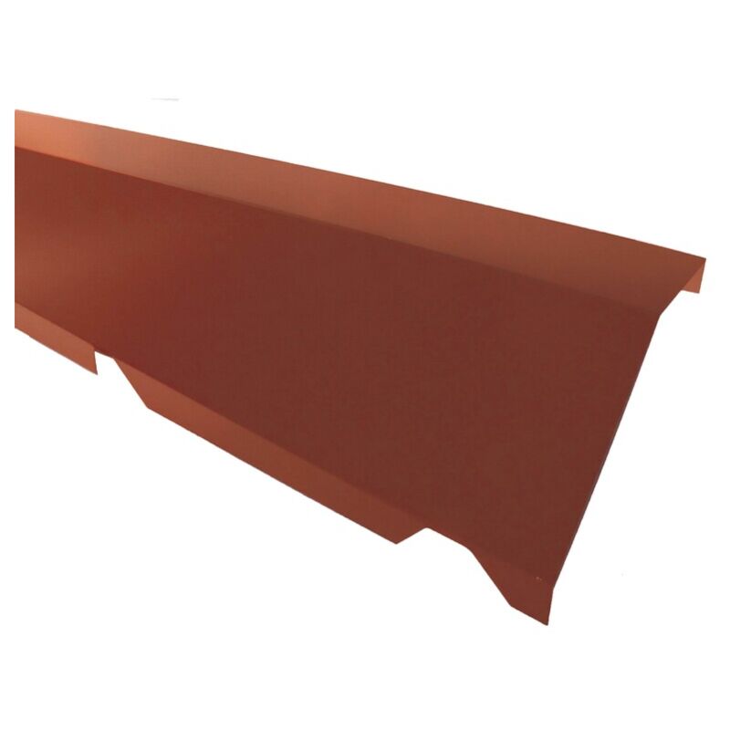 Faitière crantée sur mur pour bac acier 1045 - l 2100mm - Coloris - Rouge 8012, Hauteur - 170 mm, Largeur - 160 mm, Longueur - 2100mm