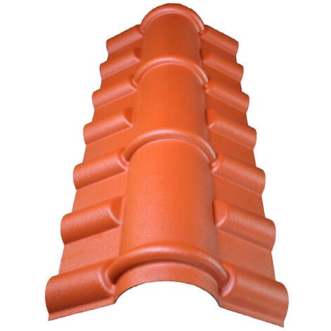 Faîtière PVC pour toiture imitation tuile mini - Coloris - Terre cuite, Longueur - 104 cm