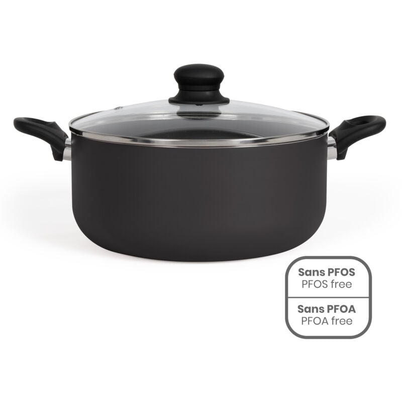 Livoo - Faitout aluminium 28cm avec couvercle MEP151N