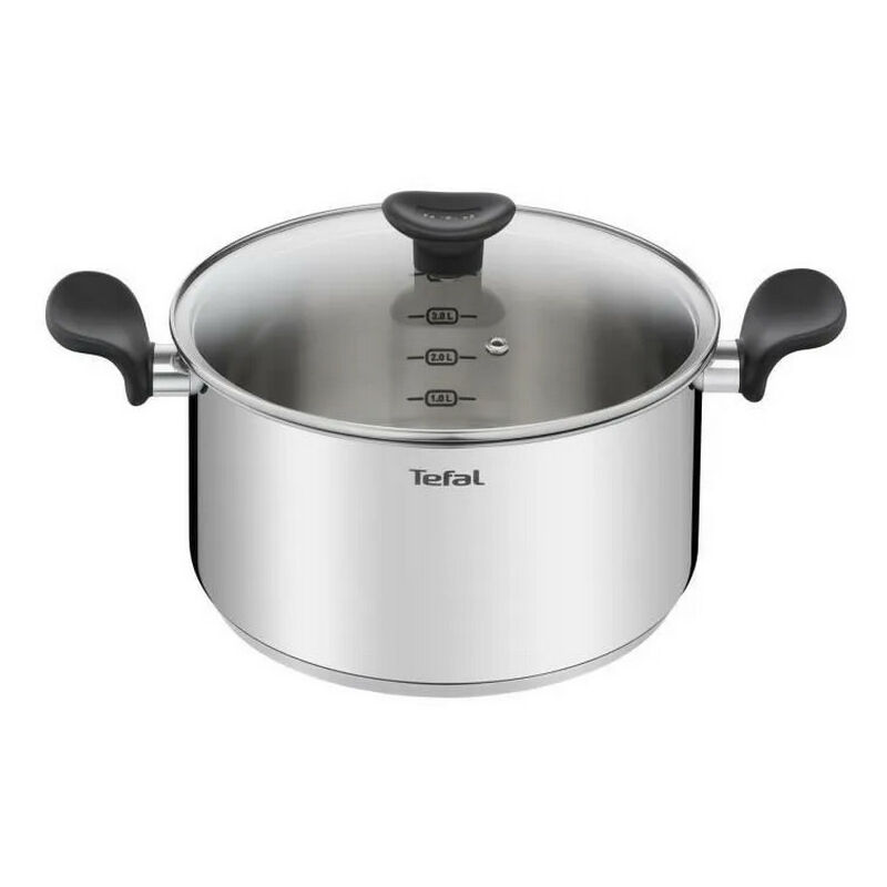 Faitout inox 24cm avec couvercle - e3084604 Tefal inox