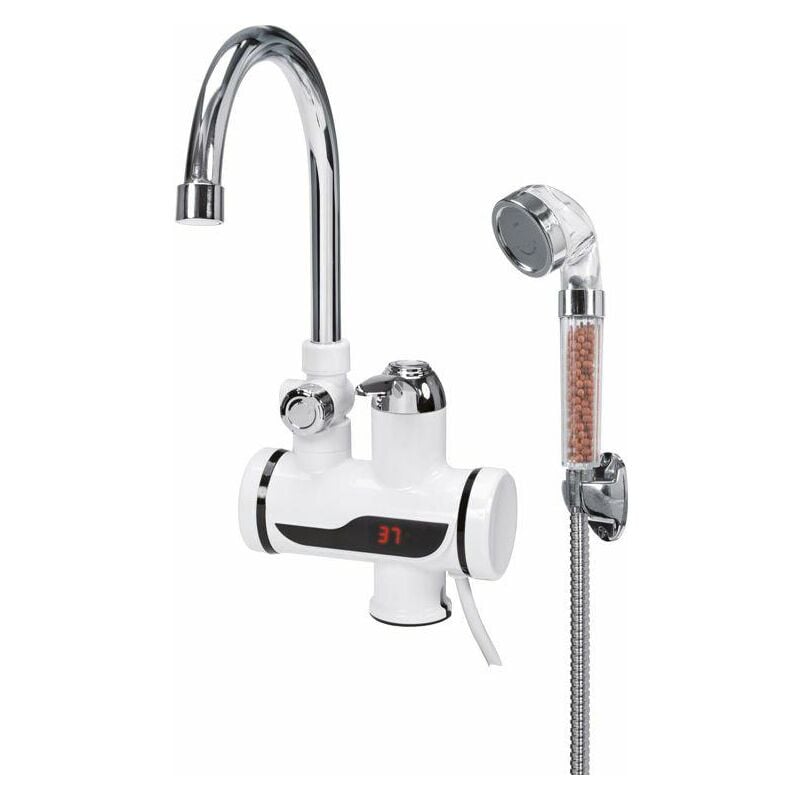 Fala - robinet de tête de douche de et chauffe-eau de avec indicateur led, 3 kW (3000 w), 220 v, 360 °, avec cartouche céramique de, robinet