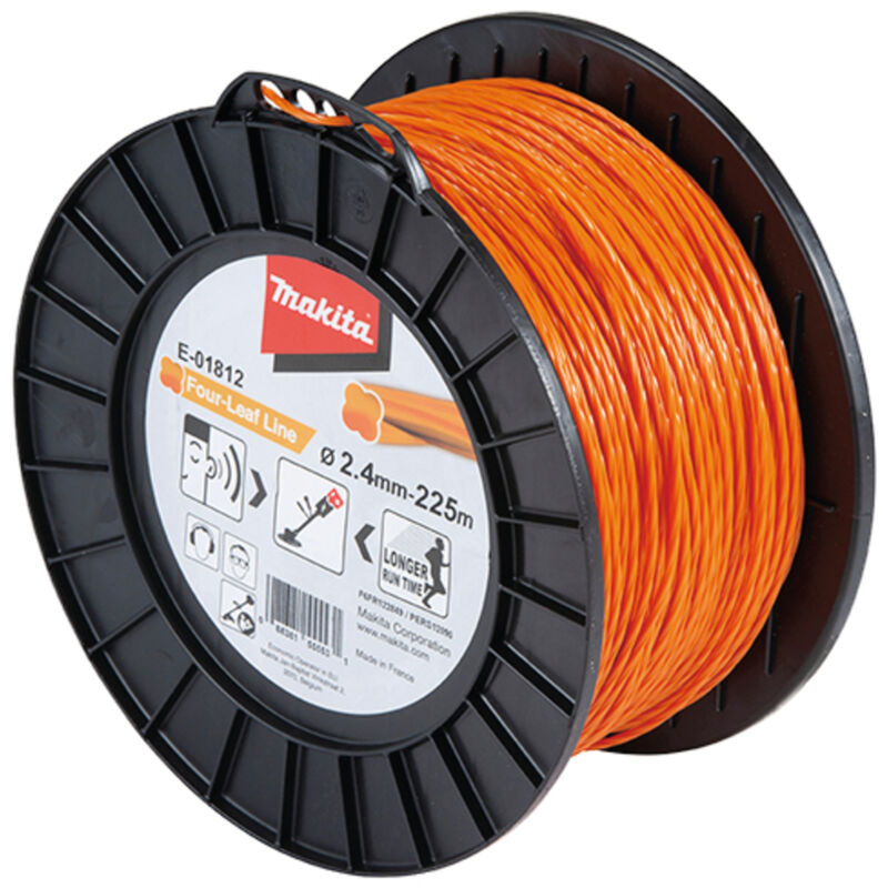 Filo di nylon Four-Leaf arancione 2,4 mm - 225 metri - Makita