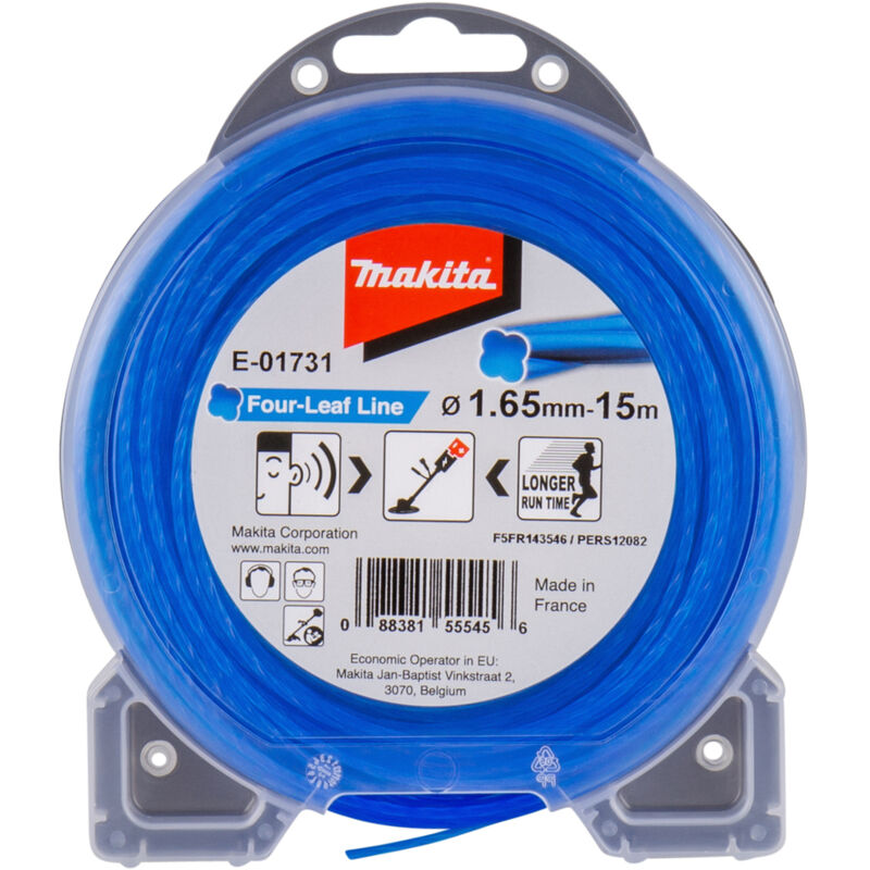 E 01731 Filo Blu Quadrifoglio Decespugliatore Tagliabordi 1,65mm15m...