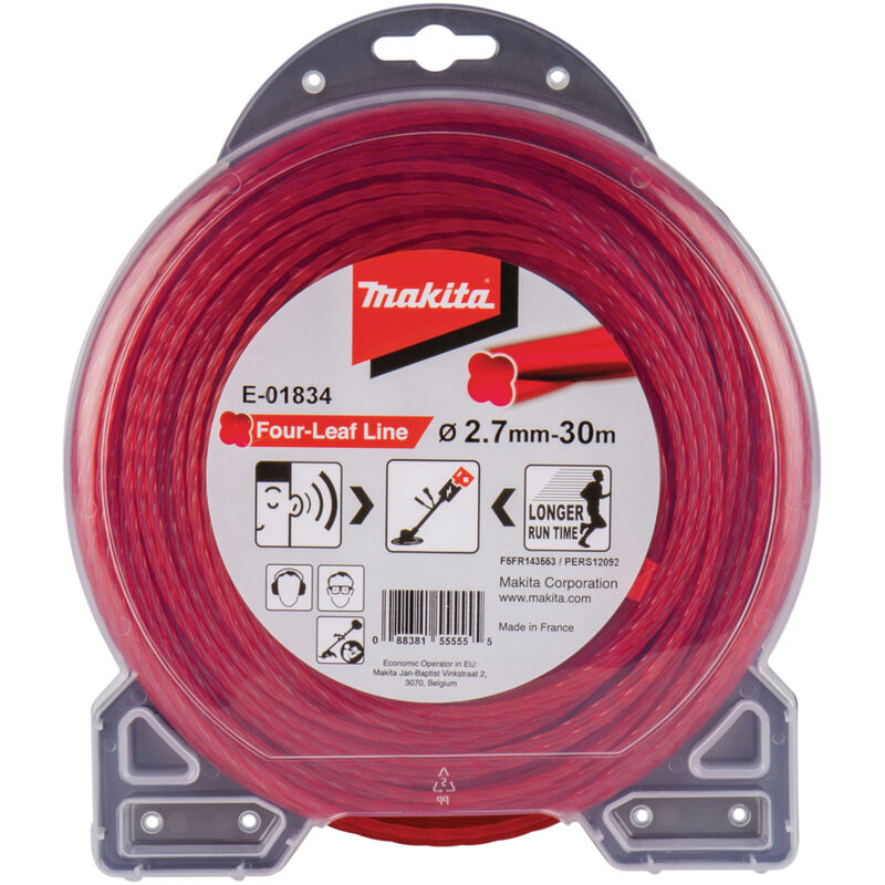 E 01834 Filo Rosso Quadrifoglio Decespugliatore Tagliabordi 2,7mm30...