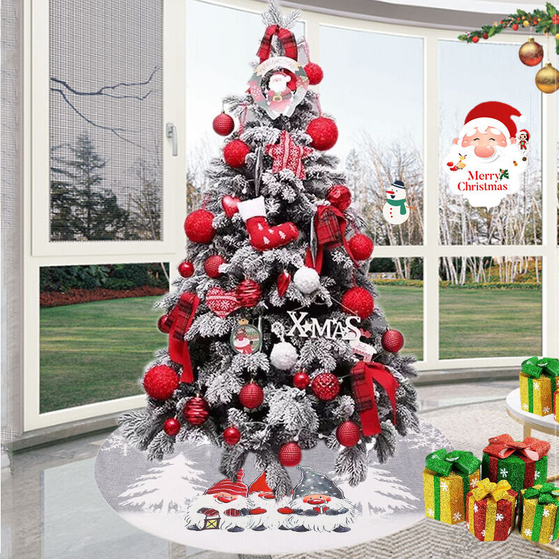 

Falda de árbol de Navidad gris, falda de árbol de gnomo de 46 pulgadas para decoración de árbol de Navidad Decoración de fiesta navideña