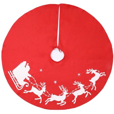 Falda para árbol de Navidad con reno de Papá Noel para decoración de fiestas navideñas, 100 cm