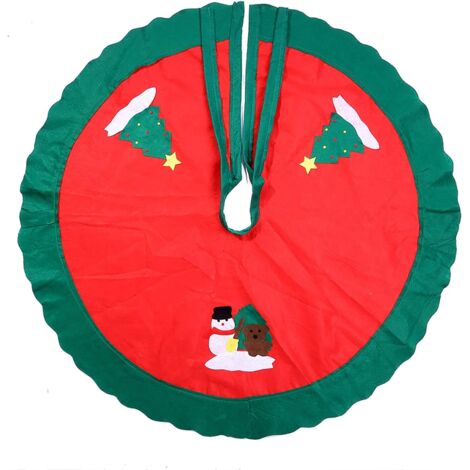 Falda para árbol de Navidad de 90 cm: decoración para la base del árbol, adorno para fiestas, alfombra roja tipo delantal.