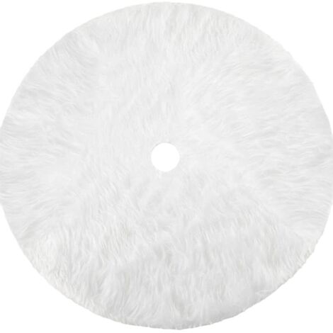 Falda para árbol de Navidad de felpa blanca con efecto nieve, adornos para árbol de Navidad, alfombra navideña, funda para la base del árbol, falda para árbol de Navidad, 78 cm (31 pulgadas)