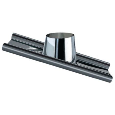 Faldale inclinato per tubo da 150mm in acciaio inox 6 decimi aisi 304 e base in piombo