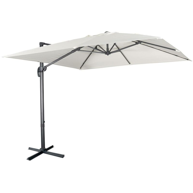 Sweeek 3x3m Square Cantilever Parasol With Cover Included, Falgos, Off-white