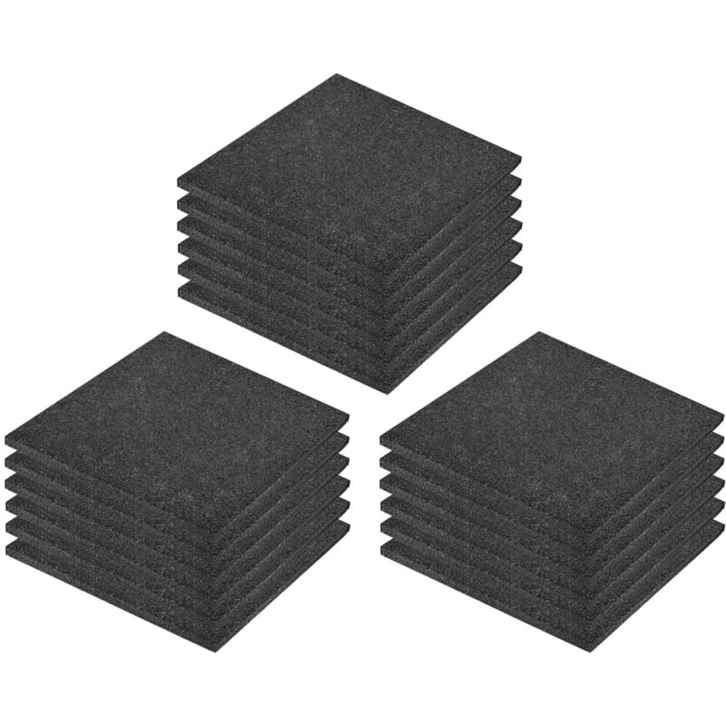 Fall Protection Tiles 18 pcs Rubber 50x50x3 cm Black - Black - Vidaxl