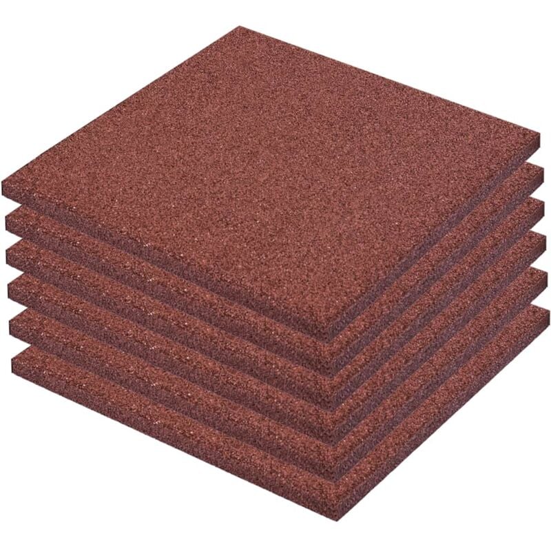 Vidaxl - Fall Protection Tiles 6 pcs Rubber 50x50x3 cm Red