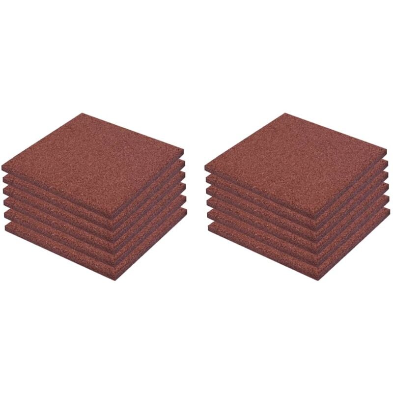 Vidaxl - Fall Protection Tiles 12 pcs Rubber 50x50x3 cm Red