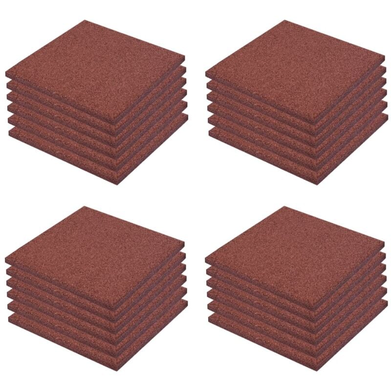 Vidaxl - Fall Protection Tiles 24 pcs Rubber 50x50x3 cm Red