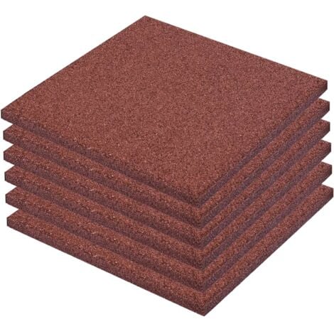 Fall Protection Tiles 6 pcs Rubber 50x50x3 cm Red vidaXL