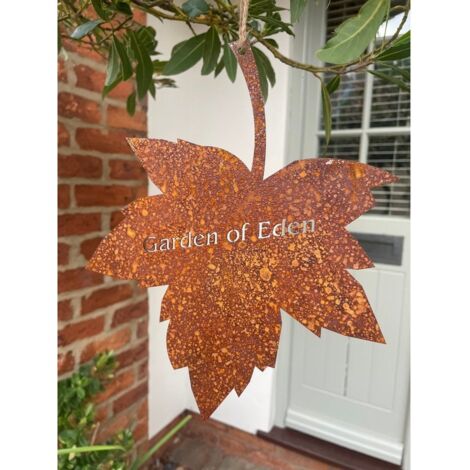 Falling Leaves Garden of Eden Garden Wall Art - W20.3 x H25.4 cm - Bare Metal/Ready to Rust