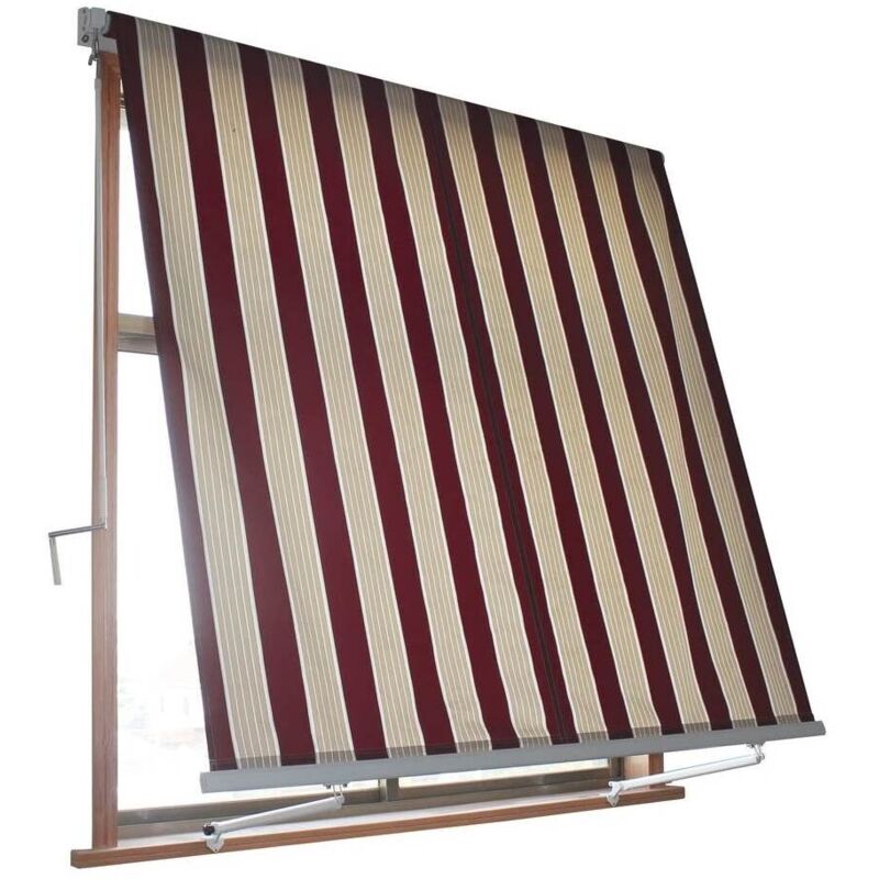Verdelook Beige Milos Fallmarkise 3 X 2,45 M Und Weinrot