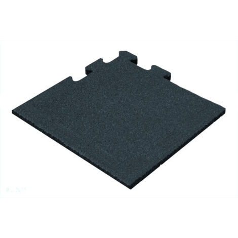Fallschutzmatte - Puzzle-System - Eckstück - 50x50cm - 50mm - Schwarz