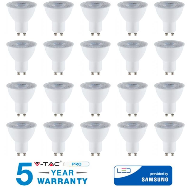 Image of V-tac - 20 lampadina led GU10 7.5W samsung faretto luce naturale