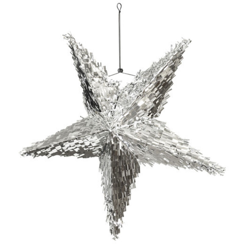Falt-Piñata - Stern, 68x68x30cm, Silber