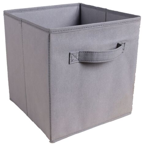 Faltbare Aufbewahrungsbox aus grauem Stoff, 30 cm breit x 30 cm lang x 30 cm hoch, ohne Deckel, Schubladentyp, 1 Stück