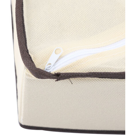 Faltbare Aufbewahrungsbox für Unterwäsche mit 6 Fächern, Polyester-Nylon, Beige, 33 x 16 x 9 cm