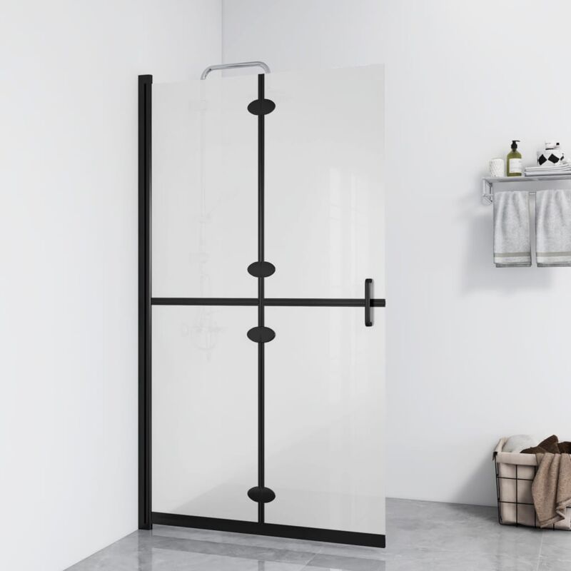 Faltbare Begehbare Duschwand Esg-glas Mattiert 100x190 Cm - Vidaxl