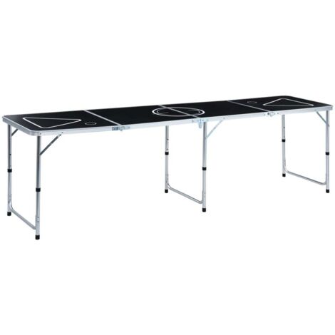 Faltbare Bier-Pong-Tisch 240 cm Schwarz