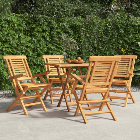 Faltbare Gartenstühle Set von 4 56x63x90cm aus massivem Teakholz