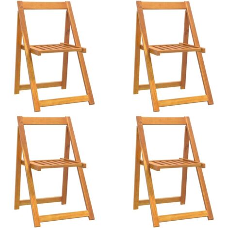 Faltbare Gartenstühle Set von 4 aus massivem Akazienholz