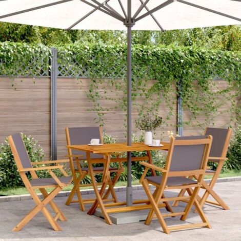 Faltbare Gartenstühle Set von 4 aus Stoff und massivem Holz