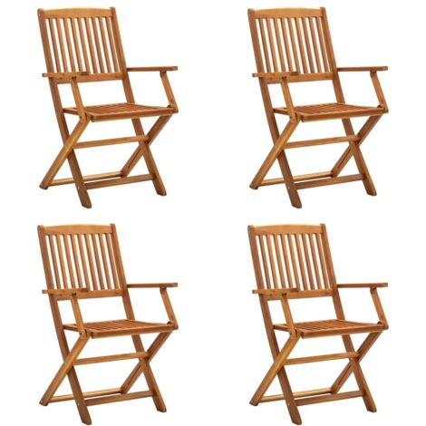 Faltbare Gartenstühle Set von 4 Solides Akazienholz