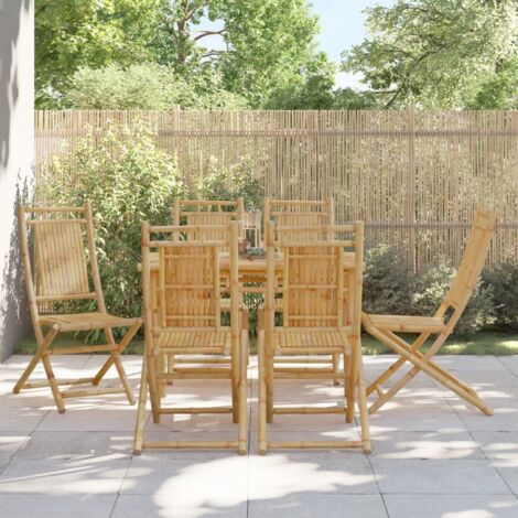 Faltbare Gartenstühle Set von 6 46x66x99 cm Bambus
