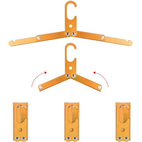 Faltbare Reisekleiderbügel aus Metall für nasse Kleidung, platzsparend, Reiseaccessoires für Camping (3, orange)