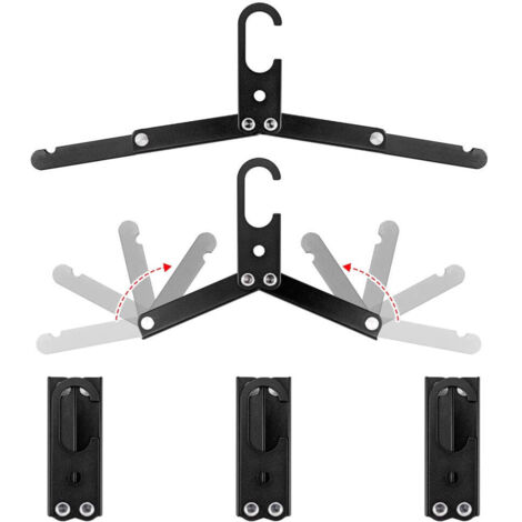 Faltbare Reisekleiderbügel aus Metall für nasse Kleidung, platzsparend, Reiseaccessoires für Camping (3, schwarz)