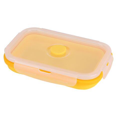 Faltbare Silikon-Essensschüssel (500 ml), gelb, tragbarer Lunchbehälter