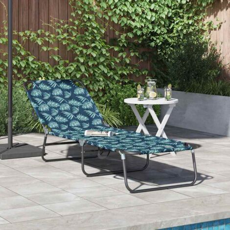 Faltbare Sonnenliege Tragbares Blattmuster 600D Oxford Gewebe vidaXL384028