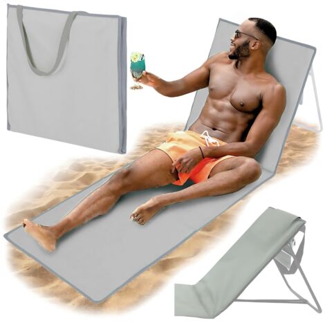 Faltbare Strandliege zum Sonnenbaden, Gartentasche für den Strand mit Rückenlehne 2 in 1