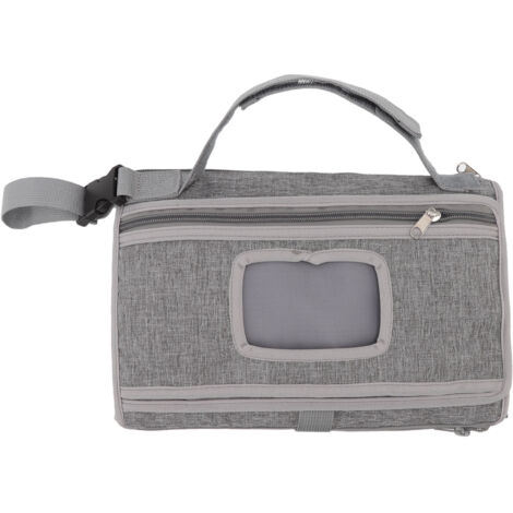 Faltbare und abnehmbare Wickelauflage, Reisetasche mit Griff, grau
