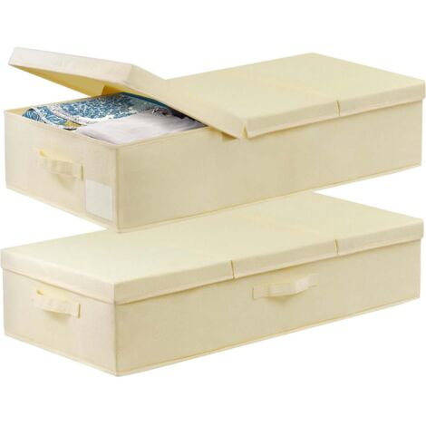 Faltbare Unterbett Aufbewahrungsbox mit Deckel, Platzsparender Organizer für Bettwäsche Decken Kissen Textilien Kleidung